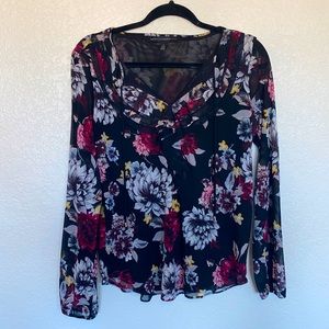 White House Black Market- Floral Lace Blouse- Size Small